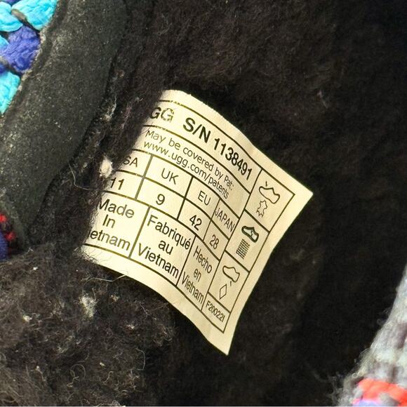 UGG Classic Ultra Mini Braid Platform Black Suede Boho Winter Boots Women’s 11 - Picture 7 of 9